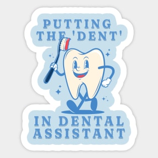 Funny Retro Pediatric Dental Assistant Hygienist Office Gifts Sticker